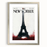 Eiffel Tower New Yorker Poster - 2015 Red Accent Paris Illustration Art