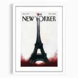 Eiffel Tower New Yorker Poster - 2015 Red Accent Paris Illustration Art