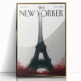 Eiffel Tower New Yorker Poster - 2015 Red Accent Paris Illustration Art