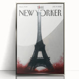 Eiffel Tower New Yorker Poster - 2015 Red Accent Paris Illustration Art