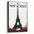 Eiffel Tower New Yorker Poster - 2015 Red Accent Paris Illustration Art