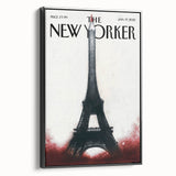 Eiffel Tower New Yorker Poster - 2015 Red Accent Paris Illustration Art