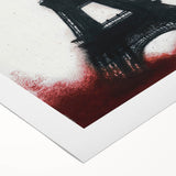 Eiffel Tower New Yorker Poster - 2015 Red Accent Paris Illustration Art