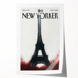 Eiffel Tower New Yorker Poster - 2015 Red Accent Paris Illustration Art