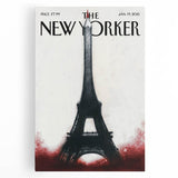 Eiffel Tower New Yorker Poster - 2015 Red Accent Paris Illustration Art