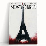 Eiffel Tower New Yorker Poster - 2015 Red Accent Paris Illustration Art