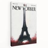 Eiffel Tower New Yorker Poster - 2015 Red Accent Paris Illustration Art