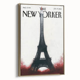 Eiffel Tower New Yorker Poster - 2015 Red Accent Paris Illustration Art
