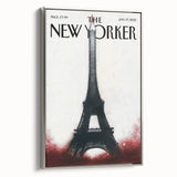 Eiffel Tower New Yorker Poster - 2015 Red Accent Paris Illustration Art