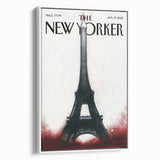 Eiffel Tower New Yorker Poster - 2015 Red Accent Paris Illustration Art