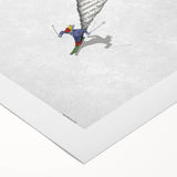 New Yorker Poster - 2013 Skier Cartoon Cover Art by Birgit Schössow