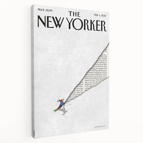 New Yorker Poster - 2013 Skier Cartoon Cover Art by Birgit Schössow