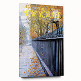 New Yorker Poster - 1968 Autumn Foliage & Iron Fence Urban Art