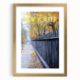 New Yorker Poster - 1968 Autumn Foliage & Iron Fence Urban Art