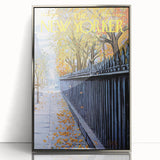 New Yorker Poster - 1968 Autumn Foliage & Iron Fence Urban Art
