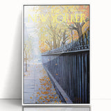 New Yorker Poster - 1968 Autumn Foliage & Iron Fence Urban Art
