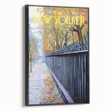 New Yorker Poster - 1968 Autumn Foliage & Iron Fence Urban Art