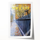 New Yorker Poster - 1968 Autumn Foliage & Iron Fence Urban Art