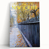 New Yorker Poster - 1968 Autumn Foliage & Iron Fence Urban Art