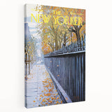 New Yorker Poster - 1968 Autumn Foliage & Iron Fence Urban Art
