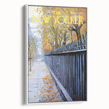 New Yorker Poster - 1968 Autumn Foliage & Iron Fence Urban Art