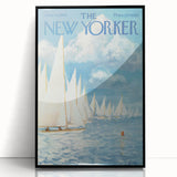 New Yorker Poster - 1959 Sailboats at Sea Blue Sky Art Print