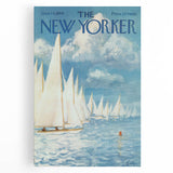 New Yorker Poster - 1959 Sailboats at Sea Blue Sky Art Print