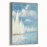 New Yorker Poster - 1959 Sailboats at Sea Blue Sky Art Print