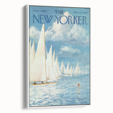 New Yorker Poster - 1959 Sailboats at Sea Blue Sky Art Print