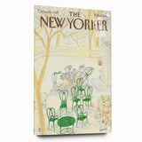 New Yorker Poster - 1985 Green Chairs and Garden Scene Illustration