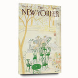 New Yorker Poster - 1985 Green Chairs and Garden Scene Illustration