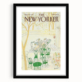 New Yorker Poster - 1985 Green Chairs and Garden Scene Illustration