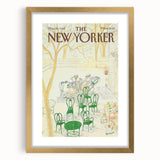New Yorker Poster - 1985 Green Chairs and Garden Scene Illustration