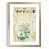 New Yorker Poster - 1985 Green Chairs and Garden Scene Illustration