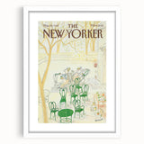 New Yorker Poster - 1985 Green Chairs and Garden Scene Illustration