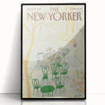 New Yorker Poster - 1985 Green Chairs and Garden Scene Illustration