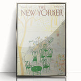 New Yorker Poster - 1985 Green Chairs and Garden Scene Illustration