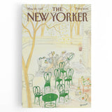New Yorker Poster - 1985 Green Chairs and Garden Scene Illustration