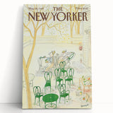 New Yorker Poster - 1985 Green Chairs and Garden Scene Illustration