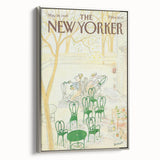 New Yorker Poster - 1985 Green Chairs and Garden Scene Illustration