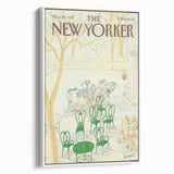 New Yorker Poster - 1985 Green Chairs and Garden Scene Illustration