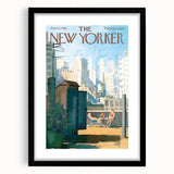 New Yorker Poster - 1963 Rooftop Summer Scene with City View Art