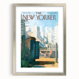 New Yorker Poster - 1963 Rooftop Summer Scene with City View Art