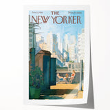New Yorker Poster - 1963 Rooftop Summer Scene with City View Art