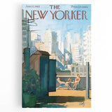 New Yorker Poster - 1963 Rooftop Summer Scene with City View Art