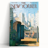 New Yorker Poster - 1963 Rooftop Summer Scene with City View Art