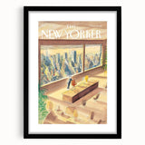 New Yorker Poster - 1998 Office Skyline View with Executive Art