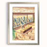 New Yorker Poster - 1998 Office Skyline View with Executive Art