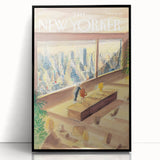 New Yorker Poster - 1998 Office Skyline View with Executive Art