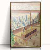 New Yorker Poster - 1998 Office Skyline View with Executive Art